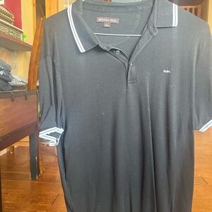 Michael Kors Black Polo Shirt with White Trim